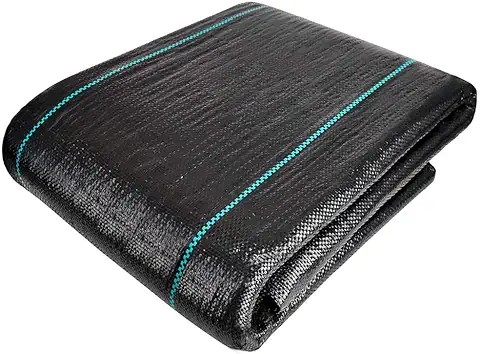 VOUNOT Malla Antihierbas, Tela Geotextil para Control de Maleza, 2 m x 10 m, 100 G/m2, Resistente a la Rotura y Estabilizada Contra UV  