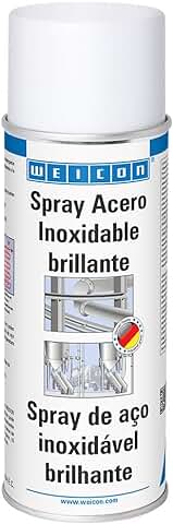 WEICON Spray Acero Inoxidable Brillante 400 ml Proporciona Apariencia de Acero Inoxidable  