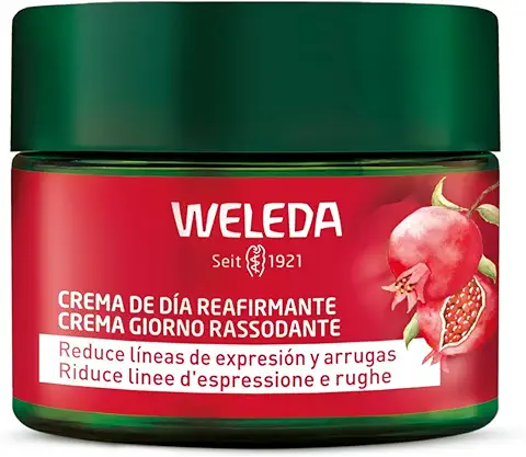 Weleda - Crema de Día Reafirmante de Granada, Reduce Líneas de Expresión y Arrugas, Reafirma, Ilumina y Protege de la Luz Azul, con Aceite de Granada y Péptidos de Maca - 40 ml  