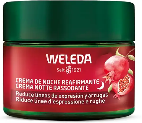 Weleda - Crema de Noche Reafirmante de Granada, Reduce Líneas de Expresión y Arrugas, Regenera la Piel, Hidrata y Nutre, con Aceite de Granada y Péptidos de Maca, Tratamiento Natural - 40 ml  