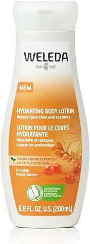 WELEDA Loción Corporal Orgánica rica en Espino Amarillo, Revitalizante, Proporciona una Hidratación Intensa Durante Hasta 48 Horas para un Cuidado Rápido de la piel seca (1 x 200 ml)  