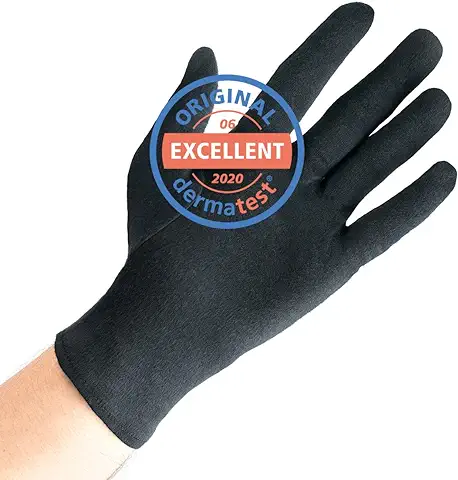 Well B4 Guantes de Algodón Negro, Guantes Hidratantes, Guantes de hilo Hechos de 100% Algodón para su Protección Cuando Tenga la piel Seca, 2 Pares, Negro, Tamaño S  