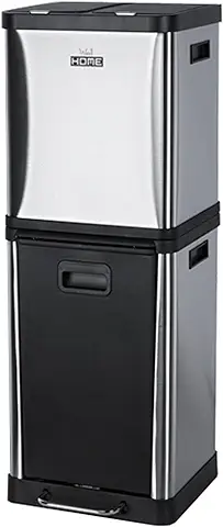 WELL HOME MOBILIARIO & DECORACIÓN Cubo de Reciclaje Ecológico 36 Litros de 3 Compartimentos (2 de 8 L + 1 de 20 L), Reciclaje de Basura / Cubos de Reciclaje  