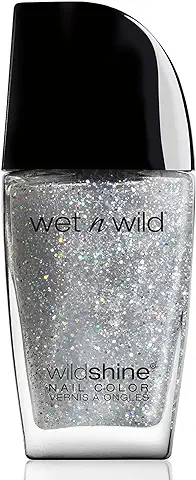 Wet n Wild - Wild Shine Nail Color - Esmalte de Uñas de Secado Rápido - Pintauñas Plateado con Purpurina de Larga Duración - Acabado Brillante, Textura y Efecto Fabuloso - Kaleidoscope  