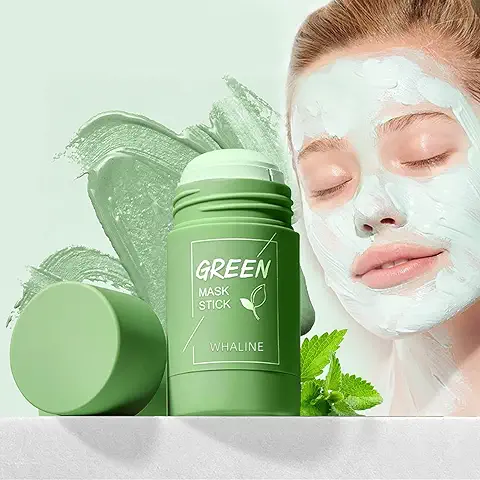 Whaline Green Tea Mask Stick,2 Pack, Puntos Negros Limpiador de Poros para Todo Tipo de Piel,Mejora la Piel  