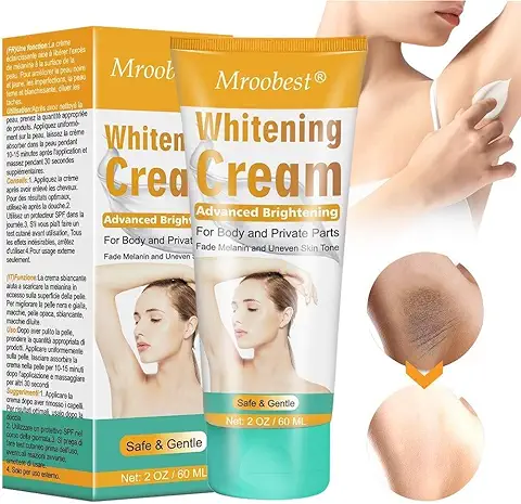 Whitening Cream, Crema Blanqueadora, Skin Whitening Cream, Eficaz para Axilas, Rodillas, Codos, Zonas Sensibles y Privadas, Blanquea, Nutre, Repara y Restaura la piel  