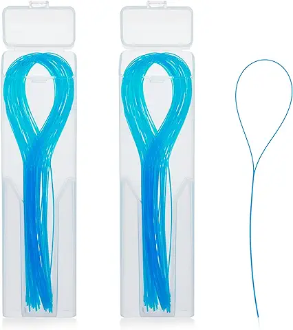 WLLHYF 100 Enhebradores de hilo Dental Multifuncionales de Limpieza Profunda para Aparatos Ortopédicos, Puentes e Implantes Enhebradores Dentales  