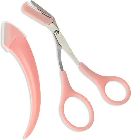 WLLHYF Juego de Recortadores de Cejas con Peine de Acero Inoxidable Curvado Media luna Tijeras para Cejas Herramientas de Maquillaje poda de Pestañas para Depilación para Hombres Mujeres Accesorios  
