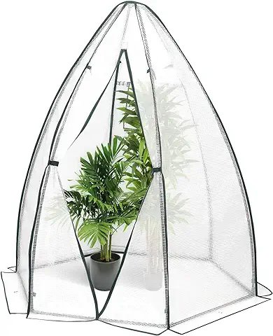 WOLTU Invernadero de Jardín Invernadero para Cultivo Plantas Semilla 160x160x180cm Estructura Metal Estable de PE de 130g/m Impermeable Rresistente al Viento y Rayos UV Blanco  