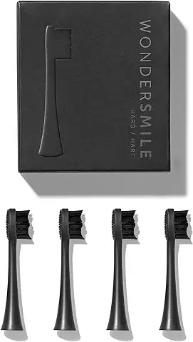Wondersmile Cepillos de Repuesto para Cepillo de Dientes Sónico (duro, Ultimate Black, 4 Unidades) - Cabezales de Cepillo para Cepillo de Dientes Sónico Wondersmile  