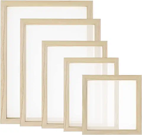 Worown 5 Tamaños de Pantalla para la Producción de Papel de Madera de Molde para la Fabricación del Papel Marco para Hacer el Papel de Madera para Trabajos de Papel Hai-da-te  
