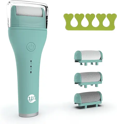 WottoCare - Lima de Pies Eléctrica - Pedicura Profesional Para Uso Diario - Aparato para Eliminar Durezas Pies y Callosidades - Máquina Con Tres Rodillos y Complementos - Verde  
