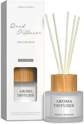 Wrist BCN Ambientador para el Hogar de Varillas - Aroma de Vainilla - Difusor de Aceites Esenciales - 100 ml de Capacidad - Incluye 5 Varillas de Caña y Tapa Decorativa de Madera de Haya - Vainilla  