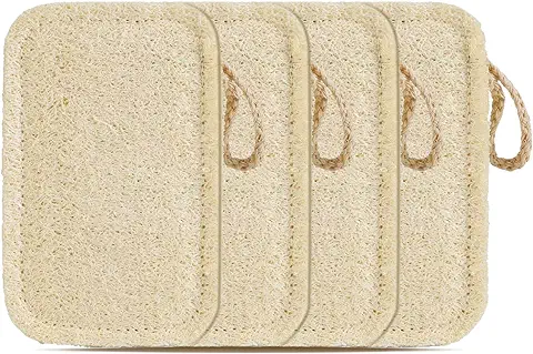Xfantong 4 Esponjas Orgánicas para Lavar Platos, Productos de Limpieza de Plantas de lufa Natural y Fibroso para el Hogar, Accesorio de Cocina 100% Biodegradable (esponja de Lufah)  