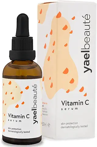 YAEL BEAUTÉ Serum Facial de Vitamina C y ácido Hialurónico ● Hecho en el Reino Unido ● Serum Vitamina C Antioxidante 99% Natural ● Suero Antienvejecimiento y Antiarrugas Vegano ● 50ml  