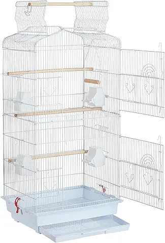 Yaheetech Jaula para Pájaros Jaula de Aves Canarios 2 Calor Blanco