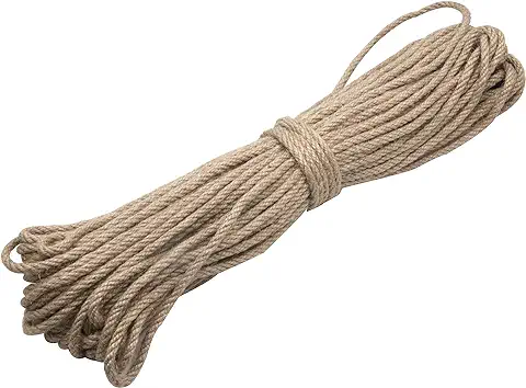 YAVO-EU Cuerda de Cáñamo，50m Cuerda de Yute，Cuerda Cáñamo Natural Gruesa Cuerda para Manualidades, Decoración, Jardinería, Cuerda para Rascar Gatos (6mm 50m)  