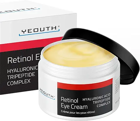 YEOUTH - Contorno de Ojos | Crema con Retinol | Contiene Ácido Hialuronico y Tripéptido 31 | Ideal Para Arrugas, Ojeras y Bolsas en los Ojos | Apto para Mujer y Hombre 30g  