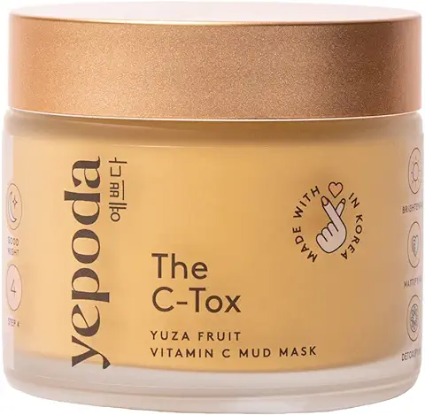 Yepoda - THE C-TOX - Mascarilla Facial Vitamina C con Fruta Yuza y Caolín, Cosmética Coreana (80 Gramos)  