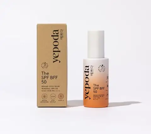 Yepoda - The SPF BFF- Crema Solar Mineral de Amplio Espectro con Color (SPF 30) con aloe vera Hidratante y ácido Hialurónico (50 ml)  