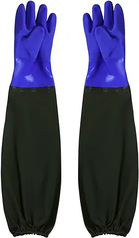 YiPHomn Guantes de Limpieza de Estanques, Guantes de Trabajo de Seguridad, Guantes Impermeables Extra Larga de Goma, Guantes de Jardinería, para Acuario Estanque Hombres Mujeres  