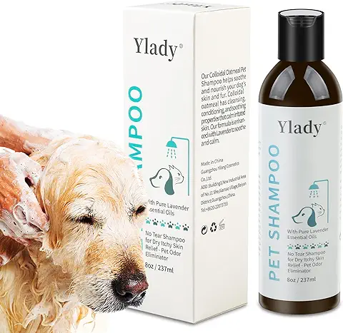 YLady Champú para Perros, Champú para Mascotas de 237 ml para Piel Seca con Picazón, Champú para Gatos Eliminador de Olores Desodorante para Limpieza y Acondicionamiento Dog Shampoo  