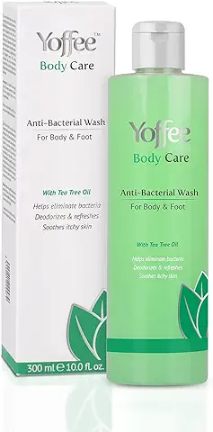 Yoffee Gel de Ducha Desinfectante - Jabon Antibacteriano con Aceite de Árbol del Té y Coco -Previene, Elimina y Evita Bacterias-Alivia Picores, Irritaciones e Inflamaciones  