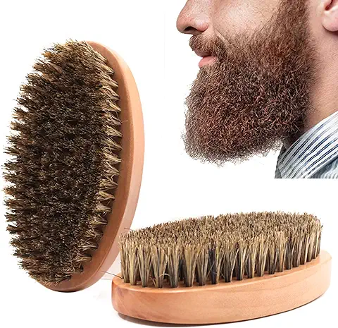 Yolistar Cepillo de Barba para Hombres, Madera Cerda Cepillo de Barba con 100% Suave Pelo de Jabalí para Ayuda Forma y Estilo Tu Barba Reblandecimiento y Acondicionamiento Que Produce Picor Barbas  