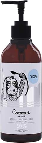 YOPE Gel de Ducha | Glicerina Vegetal | Vitaminas | Minerales | Dulce Fragancia | Hidratante | Nutritivo | Para Pieles Secas | 97% Ingredientes Naturales | Vegan Formula | Coco y sal Marina | 400ml  