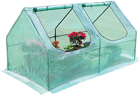 YORBAY Invernadero de Jardín Plastico Invernadero Pequeño para Jardín Tomates Terraza Cultivo de Plantas, Techo Puntiagudo, Verde, 120x60x60cm  