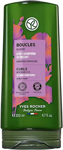 Yves Rocher-Acondicionador de Rizos con Lino Bio-Método Curly para Rizos Flexibles y Luminosos-Fórmula Vegana-Sin Siliconas-200ml  