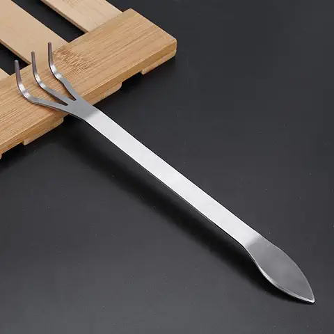 Zerodis Bonsai Rake Tools Juego de Rastrillo con Raíz de Acero Inoxidable, 3 Puntas, con Mango Ergonómico para Plantas de Jardinería Herramientas de Plantas Bonsai árbol Bonsai con Mango Ergonómico  