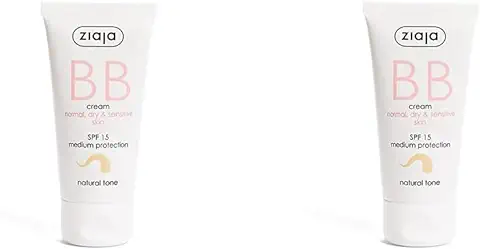 Ziaja Bb Cream Pieles Normales, Secas y Sensibles Spf15 Tono Natural 50 ml (Paquete de 2)  