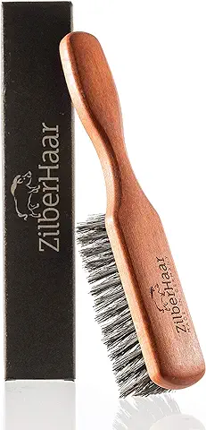 ZilberHaar - Cepillo para Barba - 100% Cerdas Auténticas de Jabalí Suave de 2º Corte - Cuidado Facial Masculino Compatible con Todos los Bálsamos y Aceites para Barba - Barba Suave y Revitalizada  