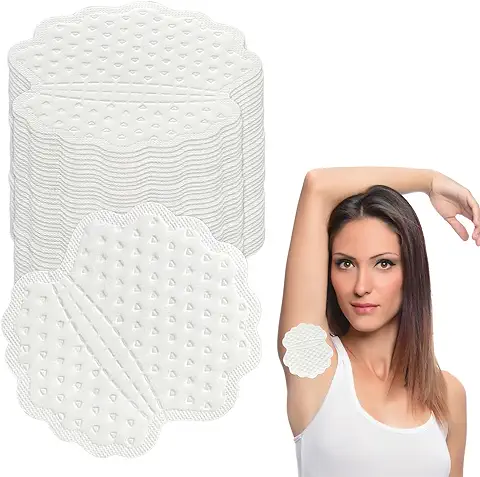 ZIOYA 100 Pcs Almohadillas Sudor Axilas Parches Sudor Axilas No Visibles Protector de Sudor Axilas Cómodas Parches Axilas Almohadillas de Sudoración para Unisexo Absorbe el Sudor y los Olores  
