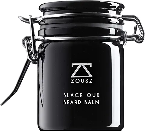 ZOUSZ Bálsamo De Oud Negro Para Barba - Ungüento Clásico con Aroma a Madera para Cuidado de Piel y Cabello de Hombres: Aceites de Aguacate, Argán y Macadamia, Acondicionador y Anticaspa - 50g  