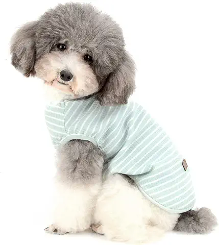 Zunea Camisa para Perros Pequeños Gatos Camisas de Rayas para Mascotas Chaleco Fresco de Verano Cachorros Ropa Camiseta Básica de Algodón Suave Chihuahua Ropa Verde S  