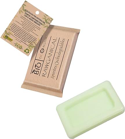100 Pastillas de Jabón Bio 10gr Rectangular| Pastilla de Jabón Eco-Bio | Amenities para Hoteles| Jabón 100% Biodegradable | Toiletries Bio en Envases Biodegradables  