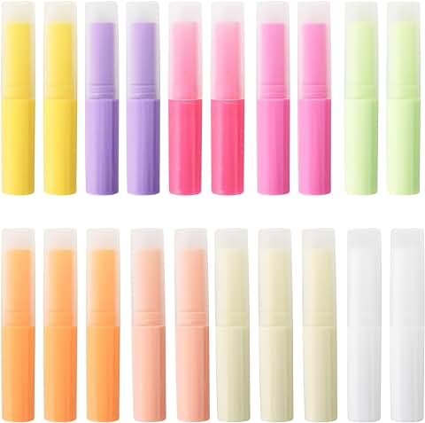 20PCS Tubo Balsamo Labio,Contenedor de Bálsamo Labial,Tubo de Labial Vacio Recipiente para Balsamo, Recargable DIY Envases de Labios Brillo, Estuche Desodorante(5g) (Colore)  