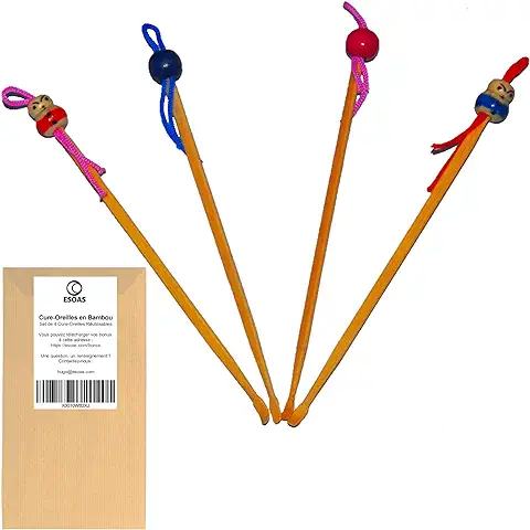 3 Bambú Oriental para la Limpieza de los Oídos. Limpiador Reutilizable y cero Residuos. Sustituye Bastoncillos de Algodón de Plástico. Extractor de Cerumen Ecológico que Evita la Formación de Tapones  