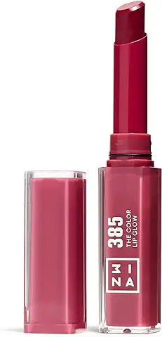 3ina Makeup - The Color Lip Glow 385 - Labial Hidratante Frambuesa con Manteca de Karité para Nutrir - Barra de Brillo - Bálsamo Alta Pigmentación Vegan - Cruelty Free  