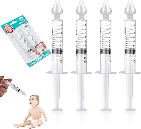 4 Piezas Aspirador Nasal Bebes, Saca Mocos para Bebes, Limpiador Nasal Reutilizable, Limpiador de Nariz, Bebe Irrigador Nasal, Bebés Limpiador Nasal, Jeringa Nasal  