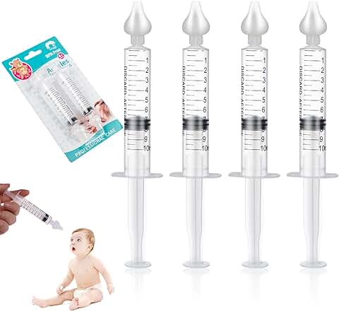 4 Piezas Aspirador Nasal Bebes, Saca Mocos para Bebes, Limpiador Nasal Reutilizable, Limpiador de Nariz, Bebe Irrigador Nasal, Bebés Limpiador Nasal, Jeringa Nasal  