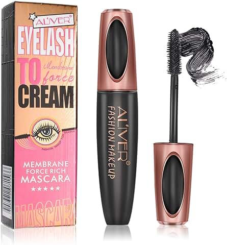 4D Silk Fiber Lash Mascara Impermeable Lujosamente más Gruesas Pestañas Voluminosas Larga Duración Dramática a Prueba de Manchas Ingredientes Naturales y no Tóxicos  