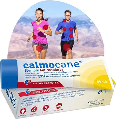 50 ml Calmocane Crema Antirozaduras Antifriccion Anti Rozadura Muslos Mujeres - Antiroces Badana Ciclismo - Alternativa a La Vaselina Deportiva - No Grasa - Sin Residuos  