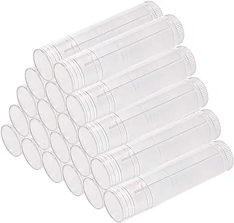 5ML DIY Bálsamo Labial Tubos de Brillo Labial Plástico Vacío Recargable Bálsamo Labial Recipiente de Almacenamiento para Bricolaje Lápiz Labial Casero Bálsamo Labial Tubo Redondo, Transparente  