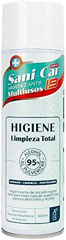 ABC PARTS MASH0015 Spray Higienizante SANICAR, Desinfecta el Interior del Vehículo y todo tipo de Superficies y Tejidos, 70% de Alcohol, 650 ml  