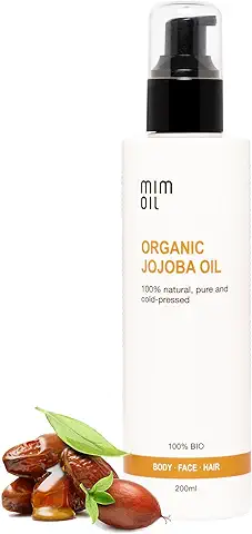 Aceite de Jojoba puro Ecológico | 200 ml. | Usar para Cabello, como Sérum Facial o Hidratante Corporal | 100% Orgánico, Natural, bio, Prensado en Frío | apto para Cabello, Barba y Uñas  