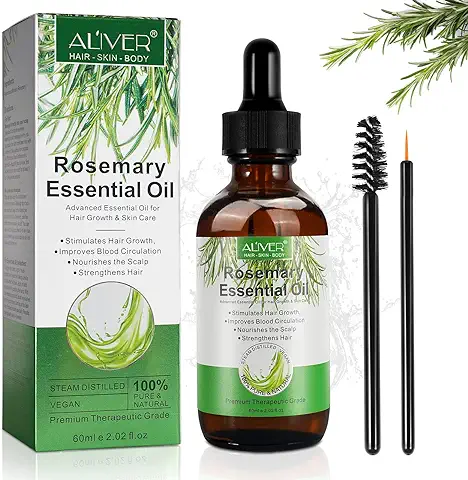 Aceite de Romero para el Crecimiento del Cabello 60ml, Cuidado de la Piel, Aceite para el Tratamiento de la Caída del Cabello para Mujeres y Hombres, Nutre el Cuero Cabelludo  