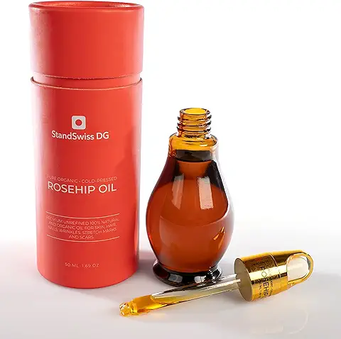 Aceite de rosa Mosqueta puro PREMIUM Ecológico, Rosehip Oil BIO sin Refinar, alta Capacidad Regeneradora para Piel, Cabello, Uñas, Arrugas, Estrías y Cicatrices 50 ml  